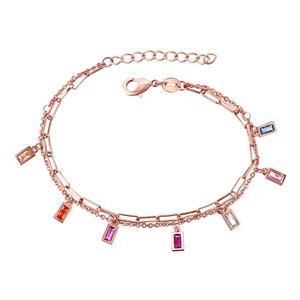 Guili Sparkling Gold or Multicolored Kids/Teens Bracelet with Cubic Zirconia Charms – A Stylish and Fun Jewelry Piece - 1 of 3
