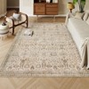 Lahome Vintage Full Coverage Floral Border Short Pile Velvet Rectangular Indoor Area Rug - 3 of 4