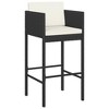 vidaXL Patio Bar Set with Cushions Table and Stool Outdoor Black Poly Rattan - 3 of 4