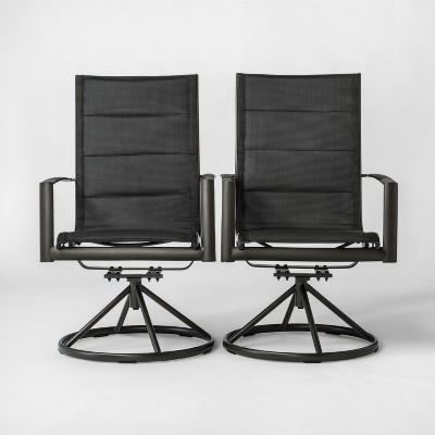 Avalon 4pk Sling Swivel Rocker Patio Dining Chair Black - Project 62