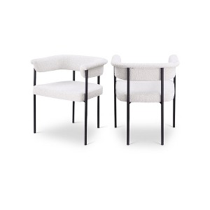 Meridian Furniture,Malin Boucle Fabric Dining Chair, Set of 2 - 1 of 4