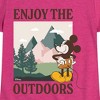 Girls' - Disney - Enjoy The Outdoors Mickey Fitted Short Sleeve Graphic T-Shirt - 2 of 4