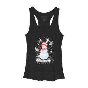 Women's Design By Humans Christmas snowman By werant Racerback Tank Top - 1 of 3