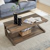 Solid Wood+Mdf Unique Coffee Table, Solid Wood 48 Inch Modern Coffee Table Modern Storage Center Table, Solid Wood Special-Shaped Coffee Table - 3 of 4