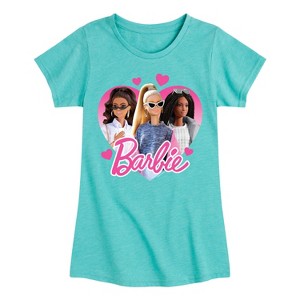 Girls' - Barbie - Valentine's Day Fitted Short Sleeve Graphic T-Shirt - 1 of 4