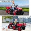 12V Kids Ride On Tractor w/Remote, 7Ah Battery, Dual 35W Motors, Detachable Trailer, LED Lights, Music, Safety Belt - 2 of 4