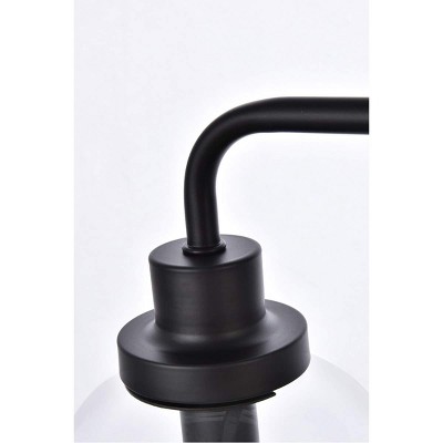 Hanson 4-Light Black and Clear Glass Bath Sconce