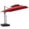 Crestlive Products 9'X11' Double Top Cantilever Umbrella Outdoor 360° Rotation 6 Heights Adjustable Offset Umbrella with Metal Pole and Base - 2 of 4