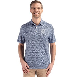 Detroit Tigers Cutter & Buck Pike Eco Flora Print Recycled Mens Polo - 1 of 1