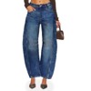 Imily Bela Womens Vintage Boyfriend Baggy Wide Leg Barrel Mid Rise Denim Ankle Pants - 2 of 4