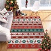 Christmas Area Rug, Machine Washable Low Pile Non-Slip Carpet with Snowflake Reindeer Design, Floor Mat for Home Office - 2 of 4