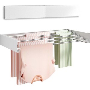 Wall Mounted Clothes Rack, Retractable Towel Drying Rack, Space Saving, Invisible, Foldable for Hanging Clothes - 1 of 4