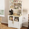 6 Tier Baking Shelf with Power Outlet with Storage for Small Kitchen Closet with Door and Thickened Countertop Farmhouse Kitchen Storage Shelf - 3 of 4