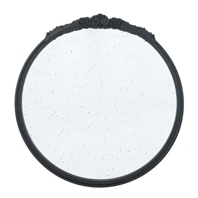 GlasFlength Decorative Wall Mirrors Wall Art Wall Mirror Classic Mirror Decorative Circle Mirror Vanity Mirror for Living Room, Black, 29.1"*2"*30.1"