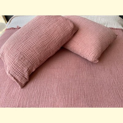 Brick Organic Cotton Muslin Standard Shams Set