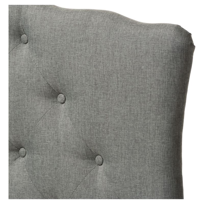 Myra Modern And Contemporary Fabric Upholstered Button - Tufted Scalloped Headboard - Baxton Studio, 4 of 6