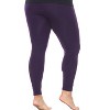 Women's One Size Fits Most Plus Size Super-Stretch Solid Leggings - One Size Fits Most Plus - White Mark - 3 of 3