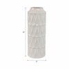 Ceramic Vase - Geometric Textured Ceramic Cylinder - Modern Decorative Accent for Home, Office, Bedroom, or Living Room - 22" White - 2 of 4