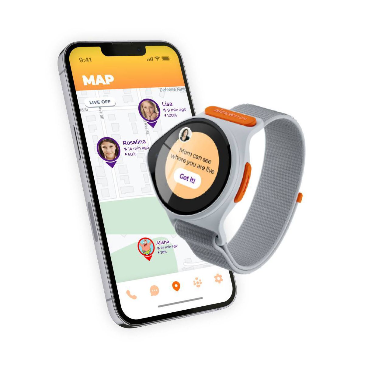 NickWatch Smartwatch for Kids with GPS and Safety Features, Requires NickWatch Data Plan - thumbnail 6