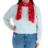 CTM Women's Lightweight Satin Valentine's Bold Heart Print Scarf - 4 of 4