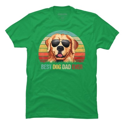 Men's Design By Humans Best Dog Dad Ever Golden Retriever By LuckyCharm99 T-Shirt