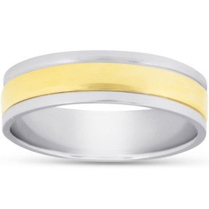 Pompeii3 6mm 950 Platinum & 18k Gold Two Tone Wedding Band Ring - 1 of 4