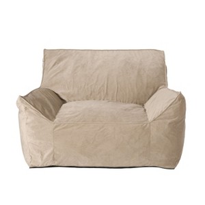 NicBex Soft Velveteen Bean Bag Chair with Armrest,High Density Foam Filled Lazy Sofa Single Beanbag with Removable Cover&Safety Zippers - 1 of 4