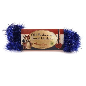 Bethany Lowe 108.0 Inch Tinsel Garland Americana Blue Patriotic Americana Tree Garlands - 1 of 3