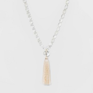 SUGARFIX by BaubleBar Tassel Pendant Beaded Necklace - Clear, Women
