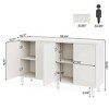 Resenkos Sideboard Buffet, Kitchen Storage Cabinet,59.4" Sideboard Buffet, White Credenza Storage Cabinet with Doors,White - 2 of 4