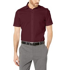 Mens Short Sleeve  Slim Fit Easy Care Dress Shirt - Colors - 1 of 3