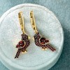 Ross-Simons 0.80 ct. t.w. Garnet Cardinal Drop Earrings in 18kt Gold Over Sterling - 4 of 4