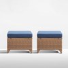 Gymojoy Outdoor Patio Footstool Ottomans with Cushion - 3 of 4