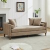 APRILSOUL Taupe Chenille Upholstered Chaise Lounge Indoor with Nailheads, Sleeper Sofa Couch With 4 Throw Pillows and 2 Bolsters - 2 of 4