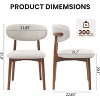 Wooden Dining Chairs Set of 2, Mid Century Modern Fabric Upholstered Dining Room Chair, Farmhouse Kitchen Side Chairs with Wood Legs - 4 of 4