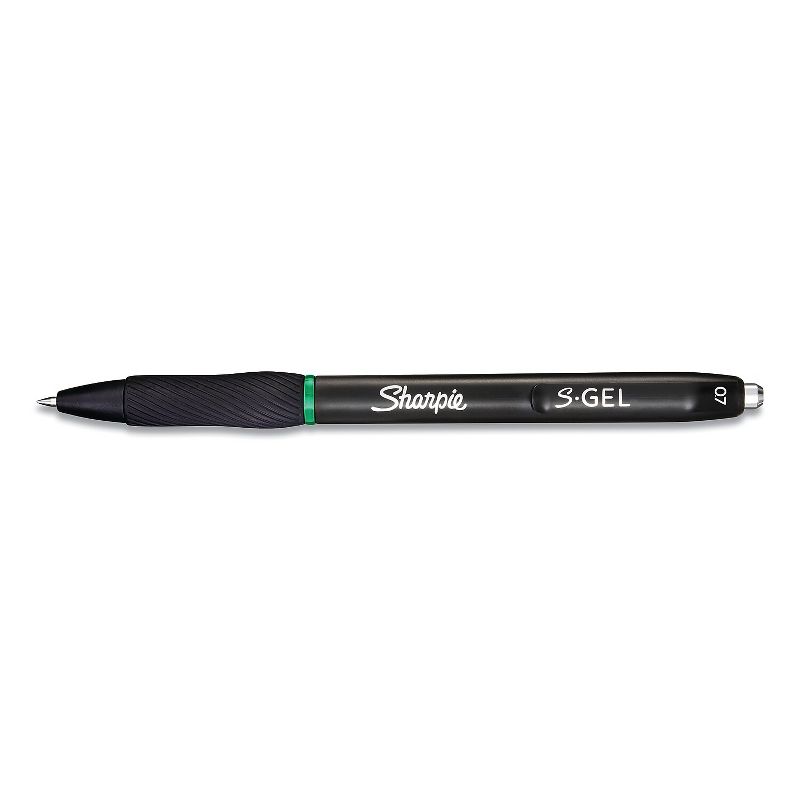 Sanford Sharpie S-Gel High-Performance Gel Pen Retractable Medium 0.7 mm Green Ink Black Barrel, 4 of 5
