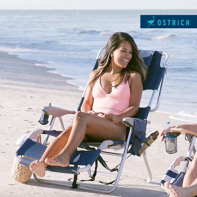Ostrich On-Your-Back Outdoor Lounge 5 Position Recline Beach Chair (2 Pack), 5 of 7