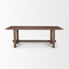 HomeRoots 84" Brown Solid Wood Trestle Base Dining Table - 4 of 4