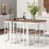 Modern 7-Piece Dining Set for 6, 55'' Faux Marble Table with Space-Saving Metal Chairs for Kitchen Dining Room-3irtyhousy - 2 of 4