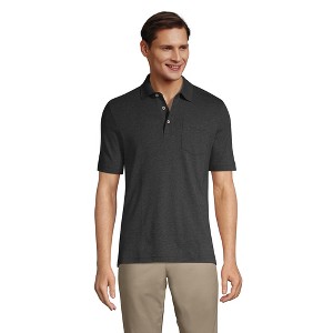 Lands' End Men's Short Sleeve Cotton Supima Polo Shirt with Pocket - 1 of 4