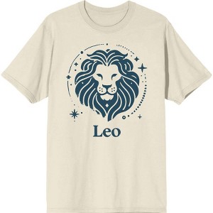 Leo Zodiac Sign Adult Crew Neck Short Sleeve Tee - 1 of 2