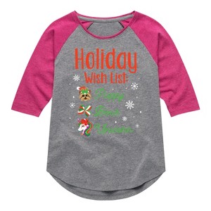 Girls' JoJo Siwa Holiday Wish List  - Athletic Heather/Fuchsia - Small - 1 of 4