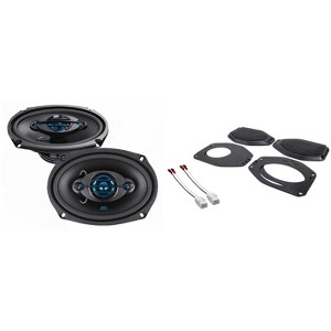 ATG Audio 6X9" 3-Way Coaxial Speakers Compatible with 2018-2022 Wrangler - Gladiator JL / JT Rear Universal Speaker Adaptors with Grilles for 6X9 - 1 of 4