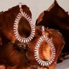 SOHI Women's Baby Pink Circular Teardrop Earrings - 2 of 4