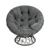 Home Imports Emporium Wicker Papasan Chair with Oversized Cushion & Swivel Base – Indoor Round Lounge Chair for Bedroom or Covered Patio - 2 of 4