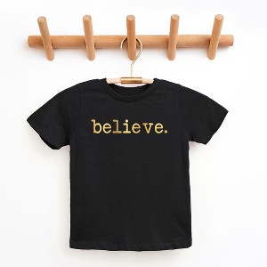 The Juniper Shop Believe Puff Print Toddler Short Sleeve Tee - 1 of 3