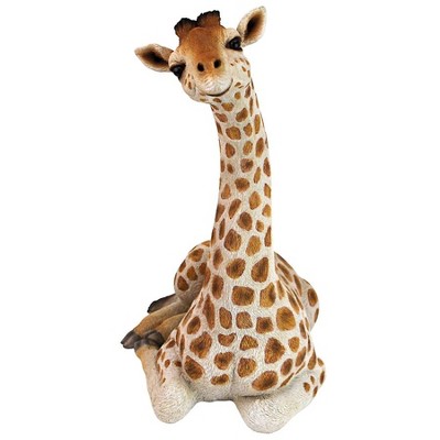 Medium Hand-Painted Resin Resting Giraffe Statue