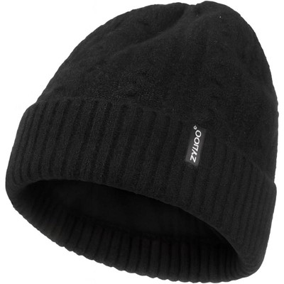 ZUPPAD Adult General Sizing Cable Beanie Hat for Men Women,Large Knit with Fleece Lining,Winter Ski Hats for Cold Weather Hats XX Large 1 Pack
