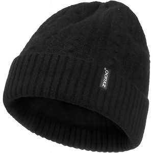 ZUPPAD Adult General Sizing Cable Beanie Hat for Men Women,Large Knit with Fleece Lining,Winter Ski Hats for Cold Weather Hats XX Large 1 Pack - 1 of 4