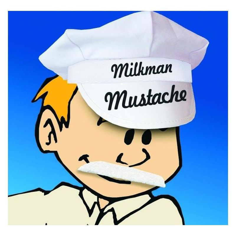 HMS Self Adhesive Milkman Costume Mustache White One Size, 1 of 2